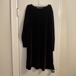 Vintage 90’s Jacqueline Ferrar Deep Burgundy Velvet Swing Dress Size 10